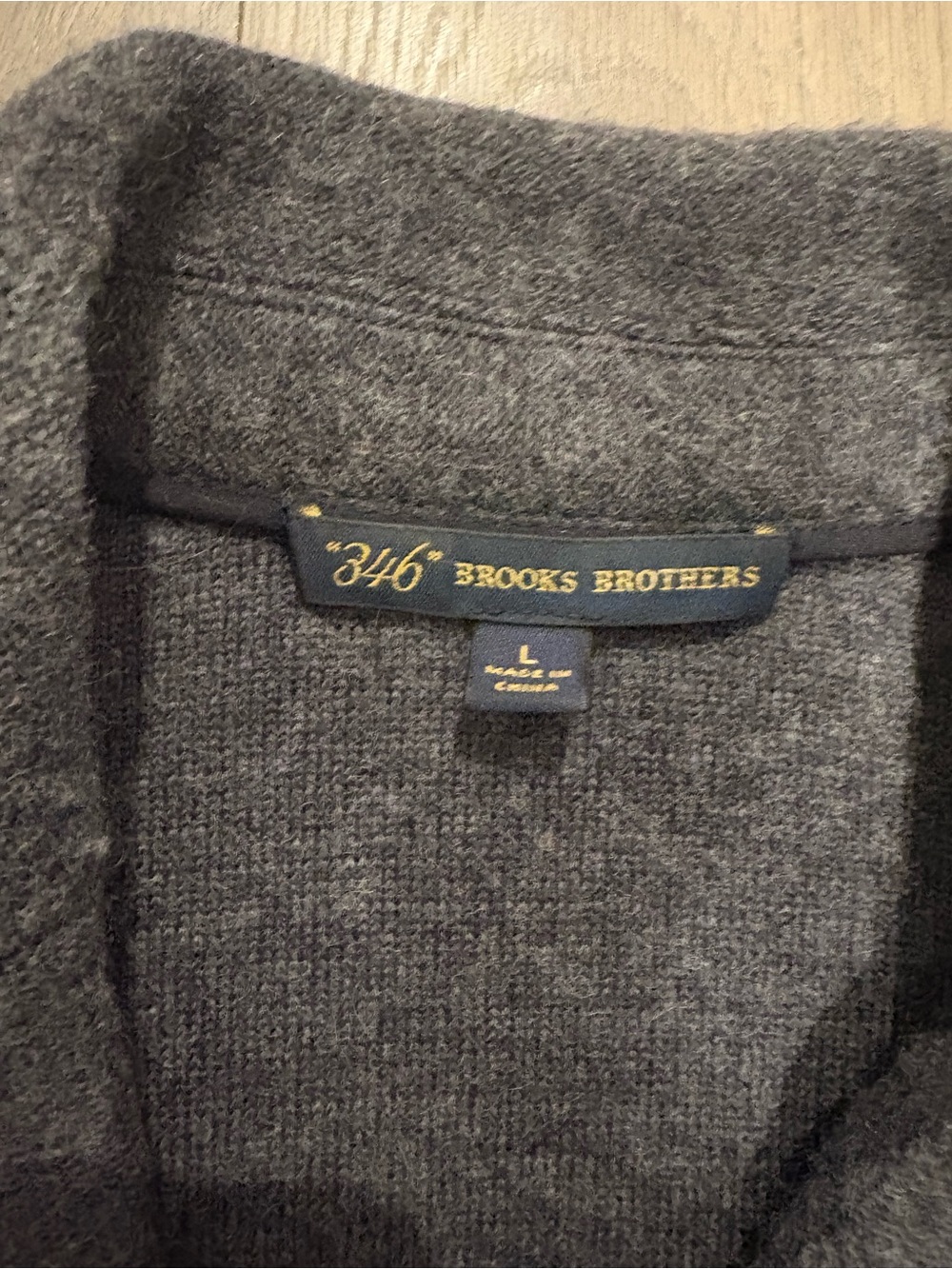 Brooks Brothers Gray Blazer with Navy Trim and Elbow Patches - Picture 2 of 2